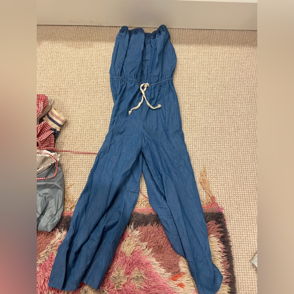 Planet Blue Strapless Jumpsuit